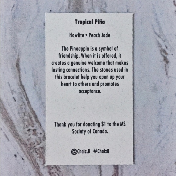 Howlite & Peach Jade Natural Stone Pineapple Beaded Bracelet - Picture 4 of 5